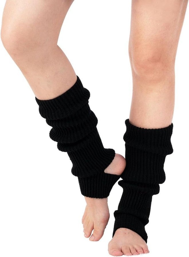 Guojanfon 1 Pair Fashion Yoga Socks for Women Girls Workout Socks Toeless Training Dance Leg Warmers (Black) - Image 1